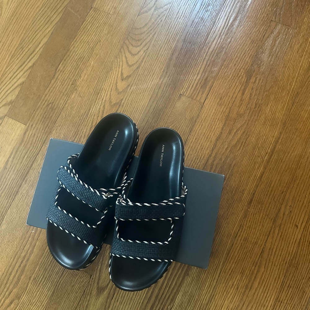 Ann Taylor Black and White Flats